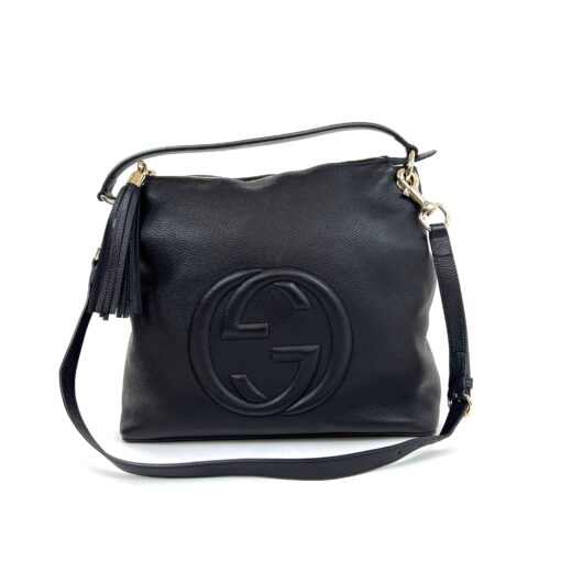 Gucci Pebbled Calfskin Large Soho Hobo Black 2