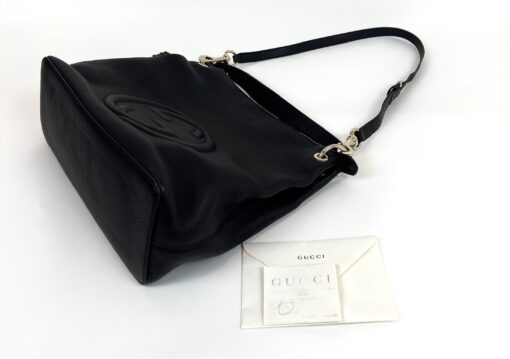 Gucci Pebbled Calfskin Large Soho Hobo Black 11