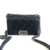 Chanel 8″ Calfskin Double Stitch Small Boy Flap Black Ruthenium Hardware