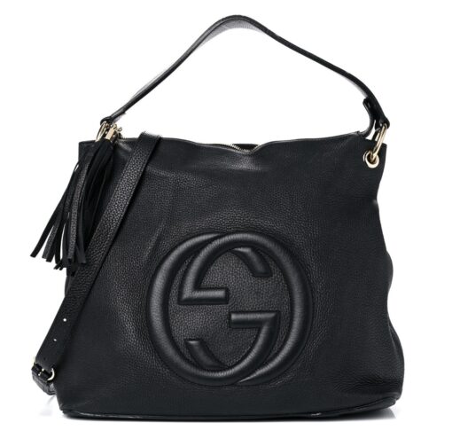 Gucci Pebbled Calfskin Large Soho Hobo Black