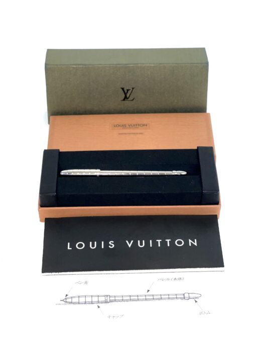 LOUIS VUITTON Stylo Agenda Silver Ballpoint Pen 3