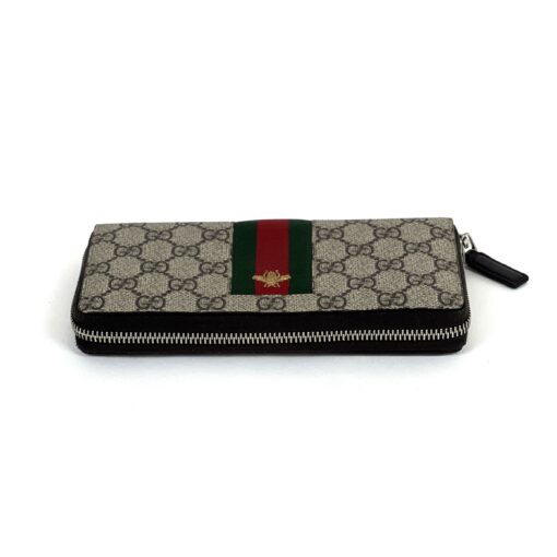 Gucci Supreme Monogram Zip Around Bee Wallet 4