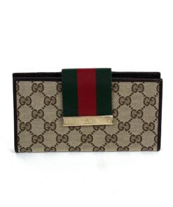 Gucci Logo Web Continental Wallet