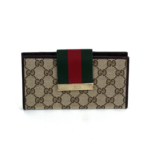 Gucci Logo Web Continental Wallet