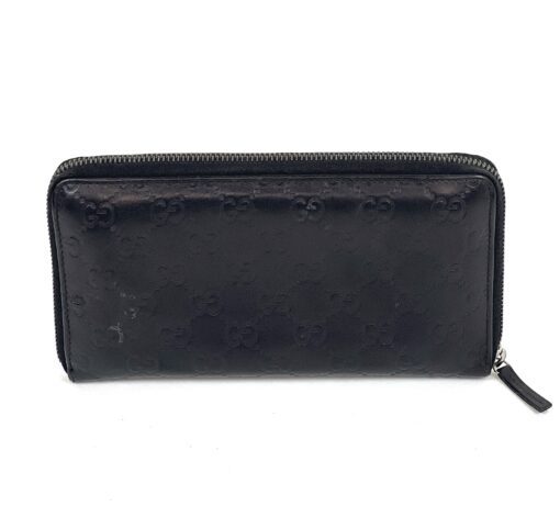 Gucci Guccissima Zip Around Long Wallet Black 2