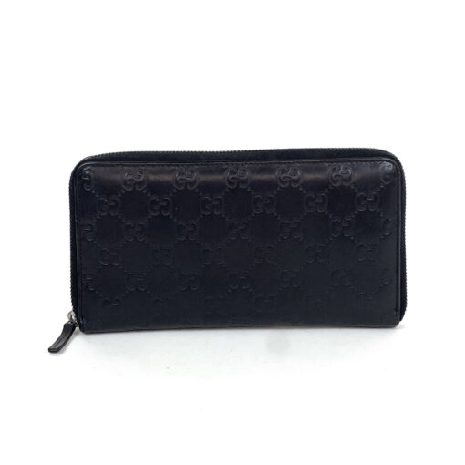 Gucci Guccissima Zip Around Long Wallet Black