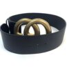 Gucci Marmont 3″ Extra Wide Black Leather Belt Double G Size 85 #2 9