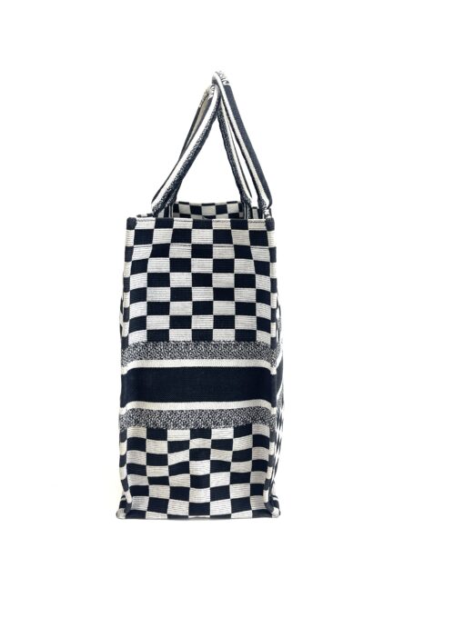 Christian Dior Large Book Tote Black and White Checkered 4