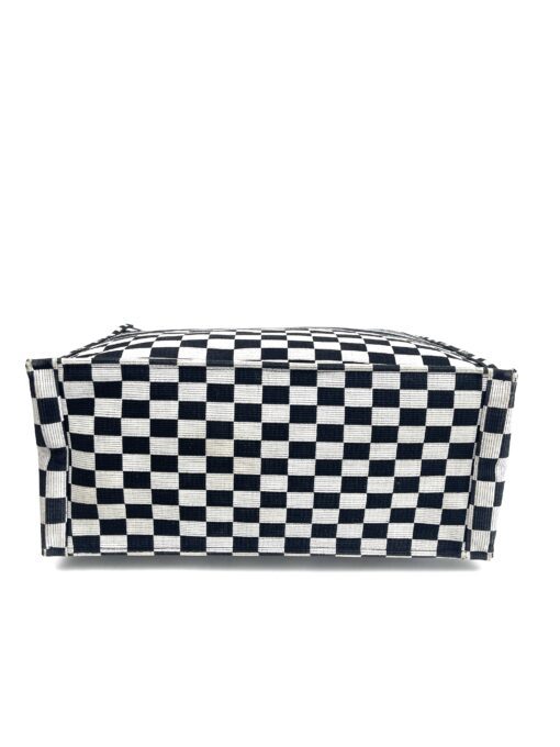 Christian Dior Large Book Tote Black and White Checkered 11