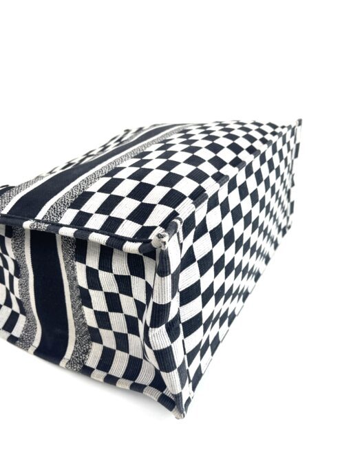 Christian Dior Large Book Tote Black and White Checkered 15