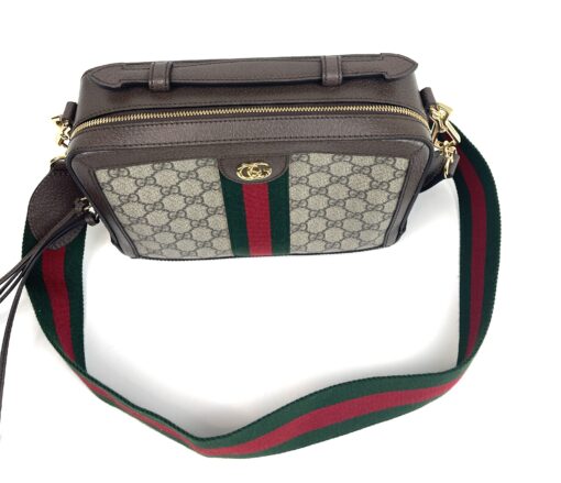 Gucci Supreme Monogram Web Small Ophidia Top Handle Shoulder Bag Brown - Image 9