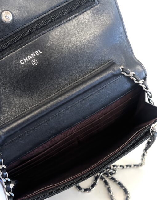 CHANEL Black Classic Wallet On Chain WOC Crossbody Lambskin SHW 24