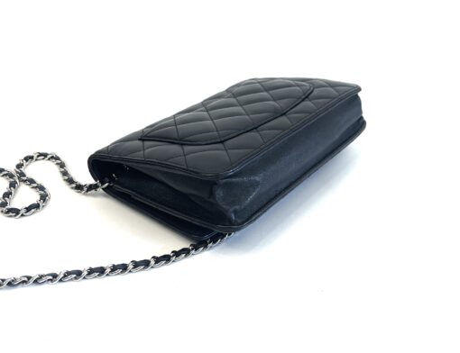 CHANEL Black Classic Wallet On Chain WOC Crossbody Lambskin SHW 17