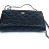 CHANEL Black Classic Wallet On Chain WOC Crossbody Lambskin SHW (Copy) 12