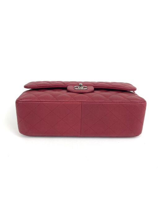 Chanel Caviar Quilted Jumbo Double Flap Deep Red Silver Series 14 20