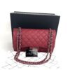 Chanel Caviar Quilted Jumbo Double Flap Deep Red Silver Series 14 4