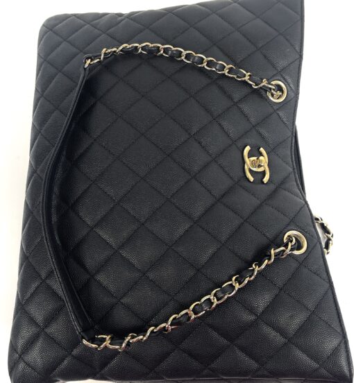 Chanel Black Caviar Classic Large Shopping Tote GHW 20