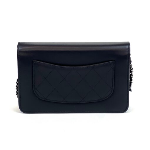 Chanel Calf Signe Chain Logo Flap WOC Black Crossbody 2019 - Image 5