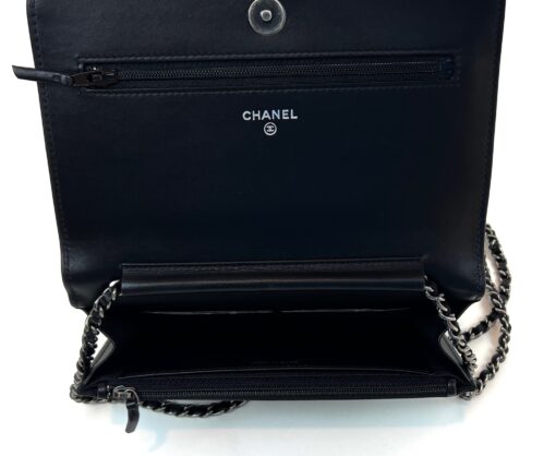 Chanel Calf Signe Chain Logo Flap WOC Black Crossbody 2019 6