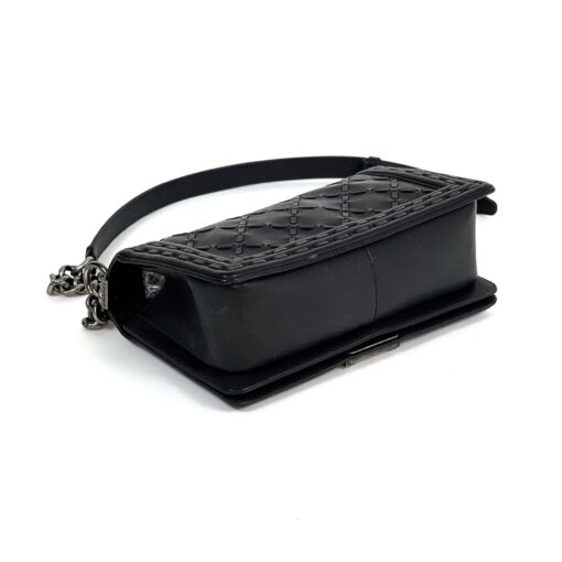 Chanel Black Caviar Whipstitch 10″ Boy Bag Ruthenium Hardware 9