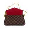 Louis Vuitton Damier Ebene Pochette Felicie Crossbody with Cerise Red Interior 13