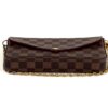 Louis Vuitton Damier Ebene Pochette Felicie Crossbody with Cerise Red Interior 10