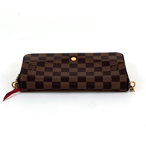 Louis Vuitton Damier Ebene Pochette Felicie Crossbody with Cerise Red Interior - Image 8