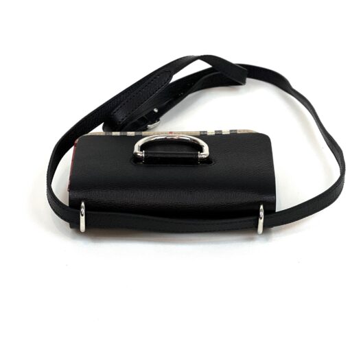 BURBERRY Goatskin Vintage Check Mini D-Ring Bag Black Crossbody - Image 12