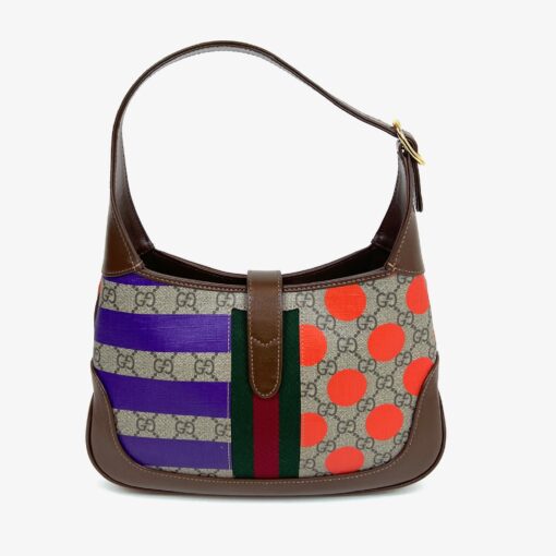 Gucci Supreme Monogram Azalea Calfskin Print Web Small Jackie 1961 Hobo Multicolor - Image 11