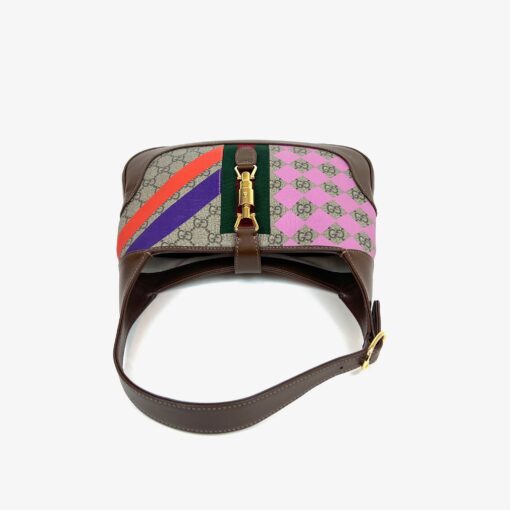 Gucci Supreme Monogram Azalea Calfskin Print Web Small Jackie 1961 Hobo Multicolor - Image 6