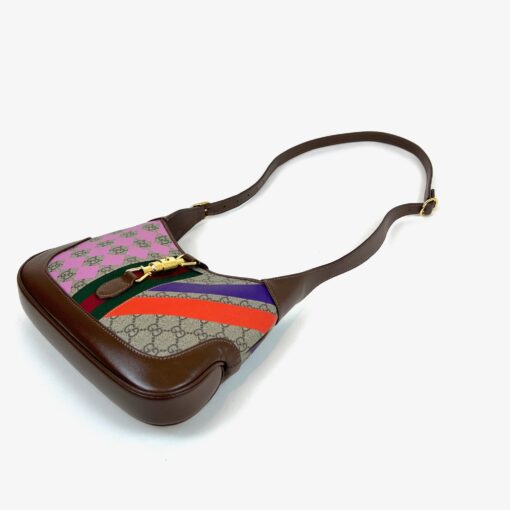 Gucci Supreme Monogram Azalea Calfskin Print Web Small Jackie 1961 Hobo Multicolor - Image 14