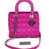 Christian Dior Lady Dior Medium Lambskin Cannage Hot Pink Silver 31