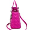 Christian Dior Lady Dior Medium Lambskin Cannage Hot Pink Silver (Copy) 15