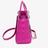 Christian Dior Lady Dior Medium Lambskin Cannage Hot Pink Silver (Copy) 14