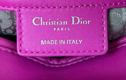 Christian Dior Lady Dior Medium Lambskin Cannage Hot Pink Silver 6