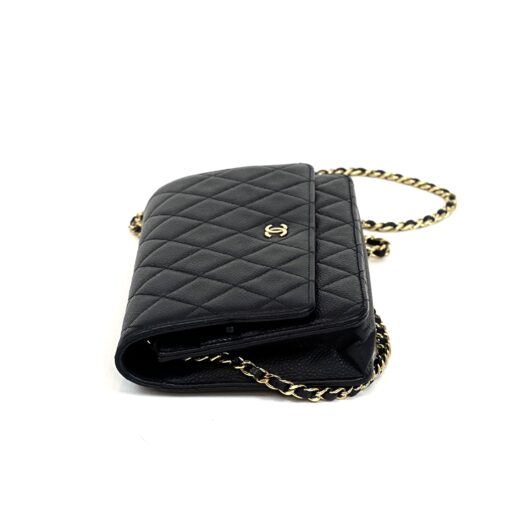 CHANEL Black Caviar Wallet On Chain WOC Shoulder Bag Crossbody GHW 10