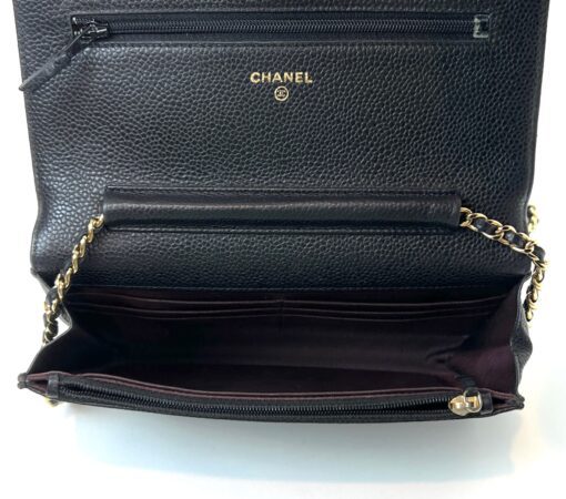 CHANEL Black Caviar Wallet On Chain WOC Shoulder Bag Crossbody GHW 4