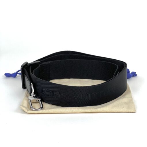 LOUIS VUITTON Canvas Adjustable Bandouliere Strap Black Silver - Image 2