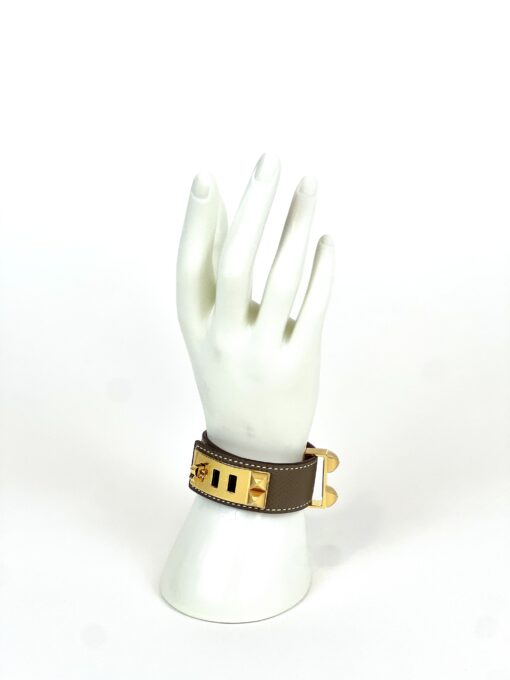 Hermes Collier de Chien 24 Bracelet Brown Gold Hardware T1 - Image 5