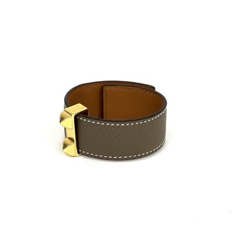 Hermes Collier de Chien 24 Bracelet Brown Gold Hardware T1 - Image 8