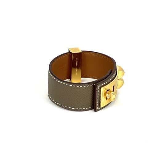 Hermes Collier de Chien 24 Bracelet Brown Gold Hardware T1 - Image 7