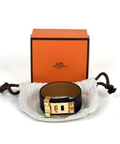 Hermes Collier de Chien 24 Bracelet Medium Black Noir 2