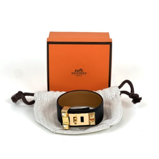 Hermes Collier de Chien 24 Bracelet Brown Gold Hardware T1 - Image 2