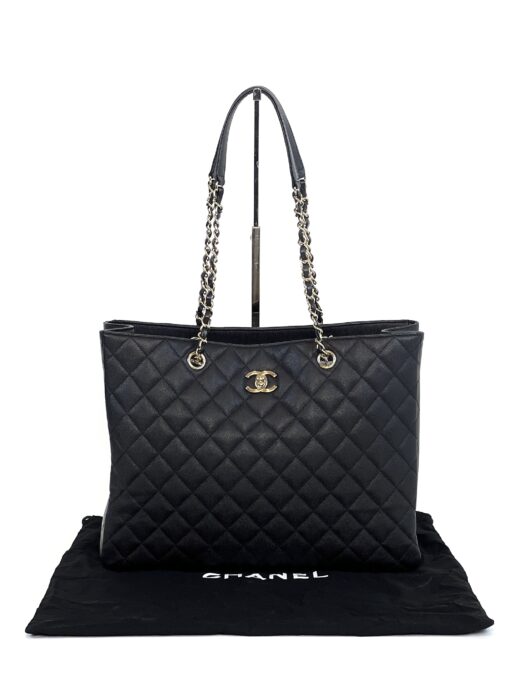 Chanel Black Caviar Classic Large Shopping Tote GHW - Image 3