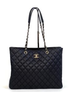 Chanel Black Caviar Classic Large Shopping Tote GHW