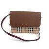 Burberry Haymarket Check Brown Flap Crossbody or Clutch