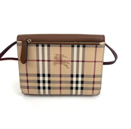 Burberry Haymarket Check Brown Flap Crossbody or Clutch 4