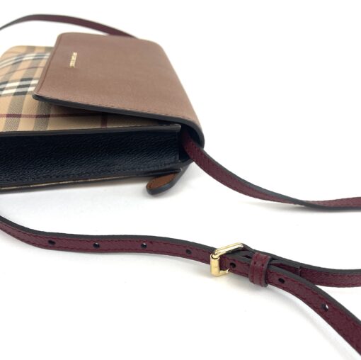 Burberry Haymarket Check Brown Flap Crossbody or Clutch 12