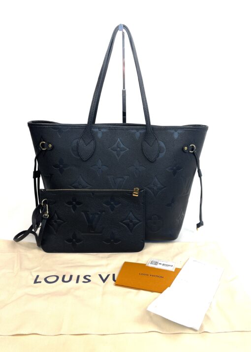 Louis Vuitton Empreinte Monogram Giant Neverfull MM Black With Pouch - Image 3