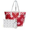 Louis Vuitton Monogram Giant Neverfull MM Rouge with Pouch